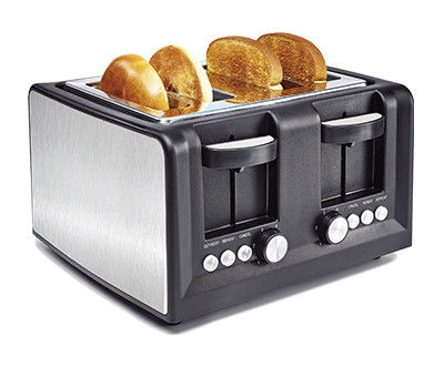 Energiequelle elektrischer Scheiben-Brot-Toaster des Haushalts-Edelstahl-vier mit Löschen wieder erwärmen, Funktion zu entfrosten
