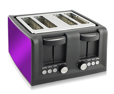Energiequelle elektrischer Scheiben-Brot-Toaster des Haushalts-Edelstahl-vier mit Löschen wieder erwärmen, Funktion zu entfrosten