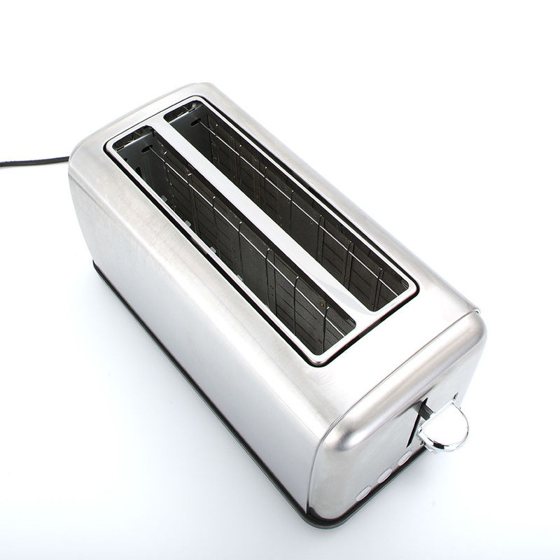 6 Brot-Toasters des Zeit-Einstellungs-Edelstahl-Stahltoaster des langen zwei Scheiben-Toasters 1400W 120V