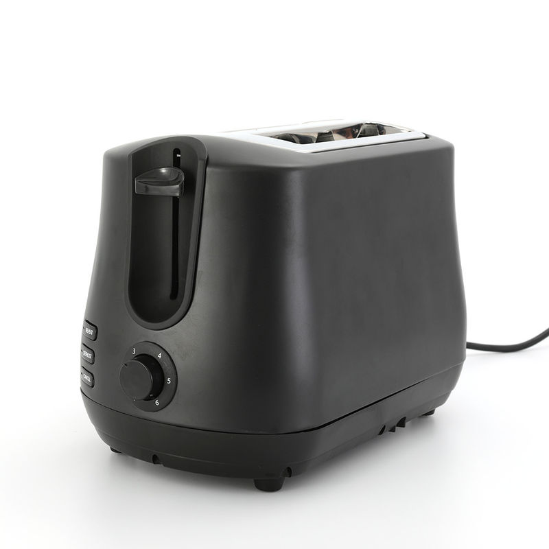 Schwarzer Breitplatz 2 Scheiben Toaster mit Pop-Up-Wiedererhitzung Auftauen Funktionen 6-Schatten-Steuerung Toaster