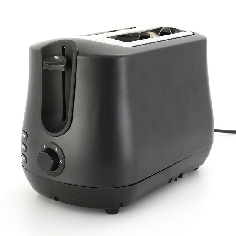 Schwarzer Breitplatz 2 Scheiben Toaster mit Pop-Up-Wiedererhitzung Auftauen Funktionen 6-Schatten-Steuerung Toaster