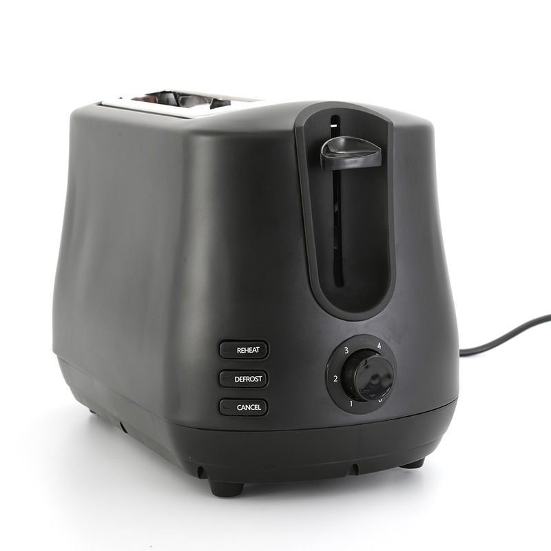Schwarzer Breitplatz 2 Scheiben Toaster mit Pop-Up-Wiedererhitzung Auftauen Funktionen 6-Schatten-Steuerung Toaster