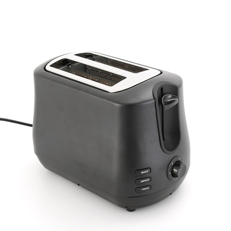 Schwarzer Breitplatz 2 Scheiben Toaster mit Pop-Up-Wiedererhitzung Auftauen Funktionen 6-Schatten-Steuerung Toaster
