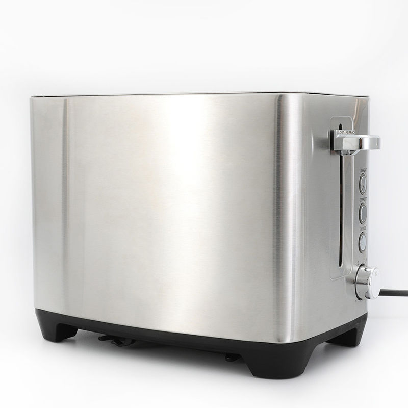 Kleiner elektrischer Brottoaster für die Küche, Pop-Up-Sandwichtoaster aus Edelstahl mit Doppelschlitz