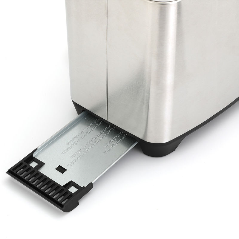 Kleiner elektrischer Brottoaster für die Küche, Pop-Up-Sandwichtoaster aus Edelstahl mit Doppelschlitz