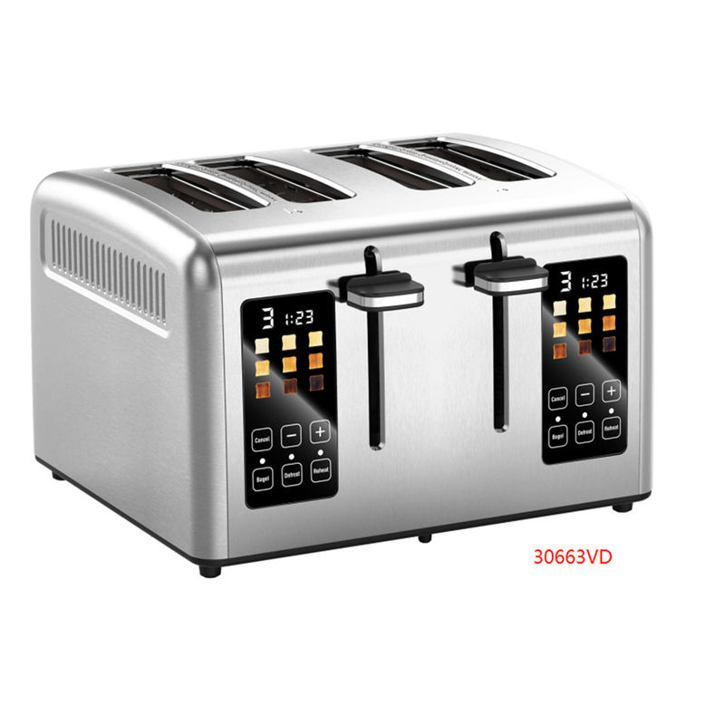 Farbbildschirm Berührungsschirm Küchenschirm Edelstahl Toaster 1750W